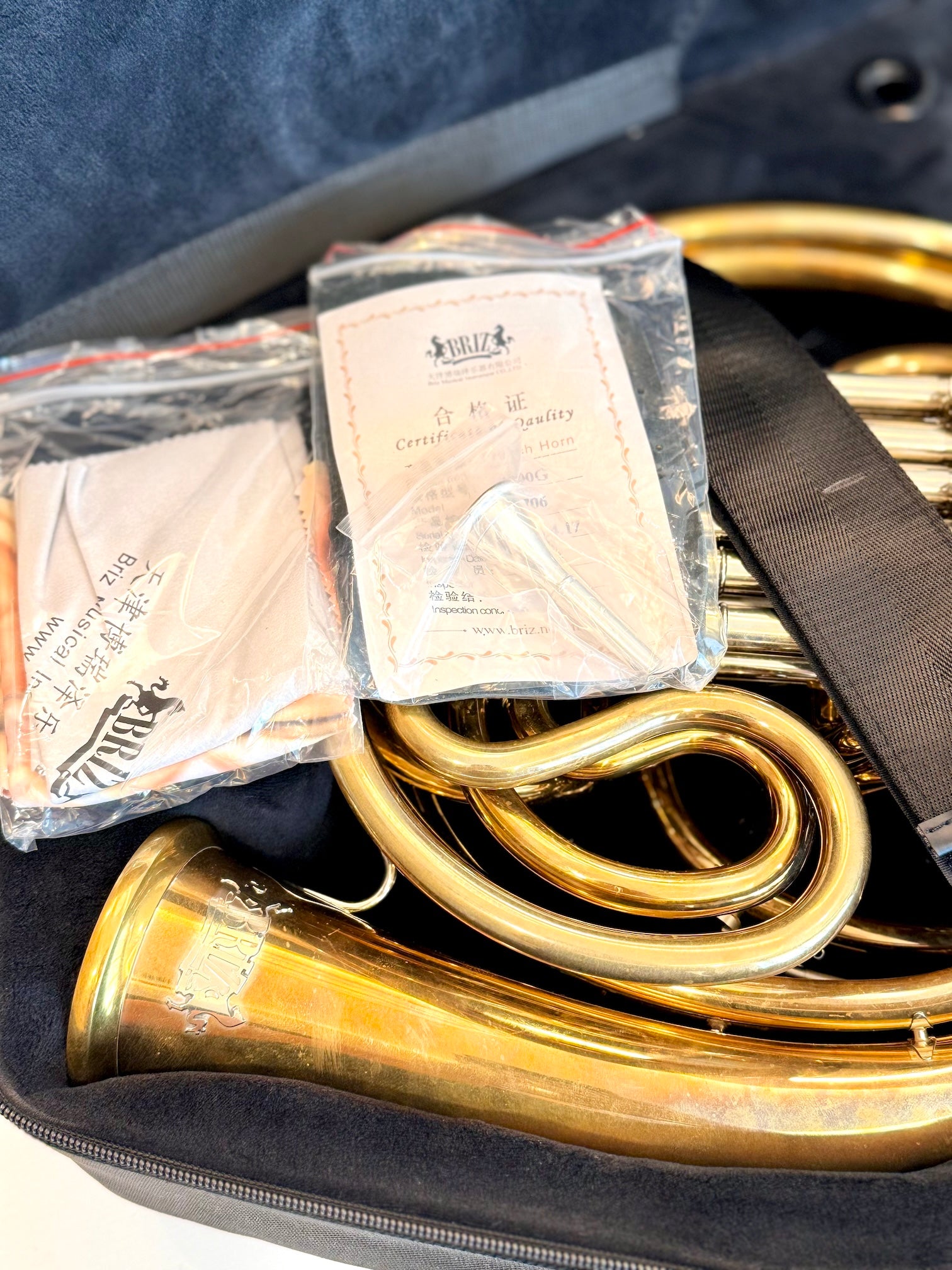 Briz 2000G Unlacquered, Detachable Bell, Bb/F Double French Horn - image 6